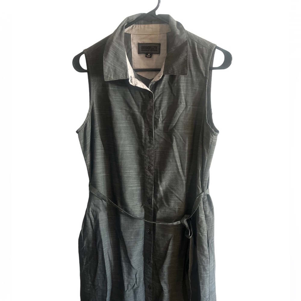 Button Up Belted Dress